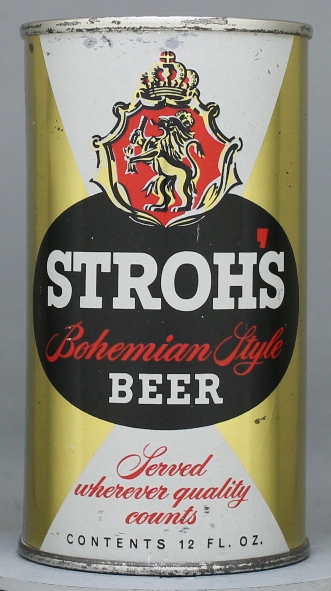 Stroh's Bohemian Style Beer Flat Top Can