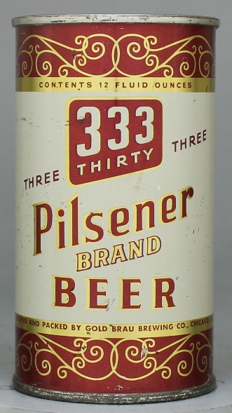 Three Thirty Three Pilsener Brand Beer Flat Top Can