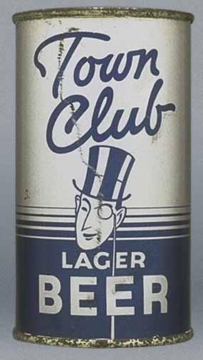 Town Club Lager Beer Flat Top Can