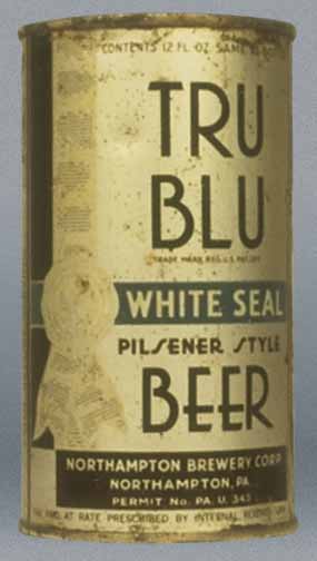 Tru Blu White Seal Pilsener Beer Flat Top Can