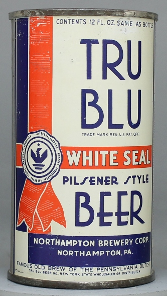 Tru Blu White Seal Pilsener Beer Flat Top Can