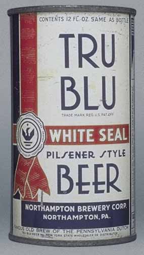 Tru Blu White Seal Pilsener Beer Flat Top Can
