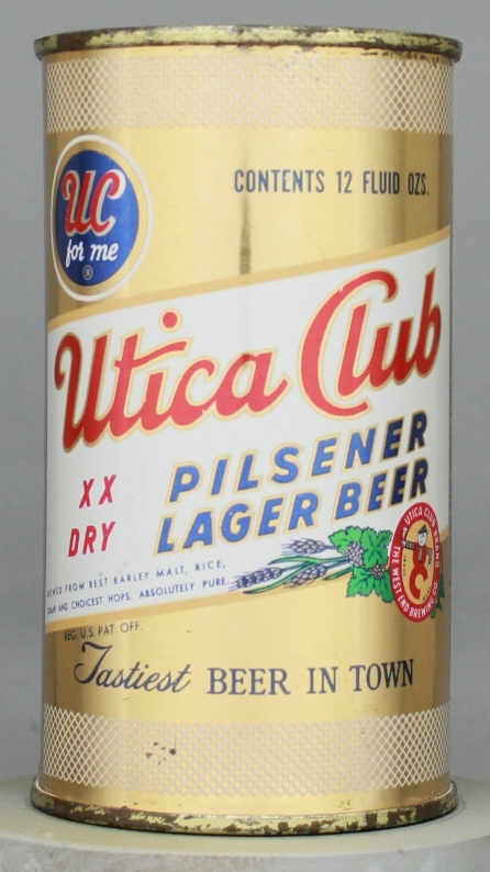 Utica Club Xx Dry Pilsener Lager Beer Flat Top Can
