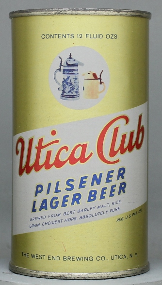Utica Club Pilsener Lager Beer Flat Top Can
