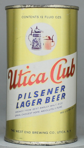 Utica Club Pilsener Lager Beer Flat Top Can