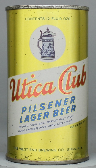 Utica Club Pilsener Lager Beer Flat Top Can