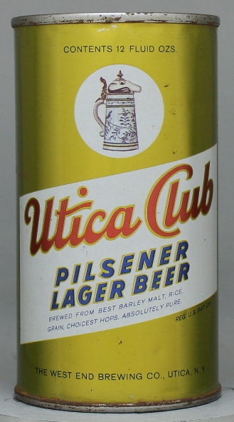 Utica Club Pilsener Lager Beer Flat Top Can