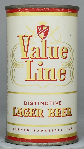 Value Line Lager Beer Flat Top Can
