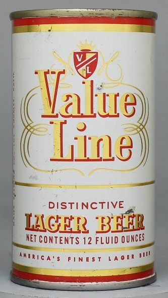 Value Line Lager Beer Flat Top Can