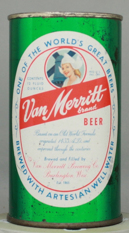 Van Merritt Brand Beer Flat Top Can