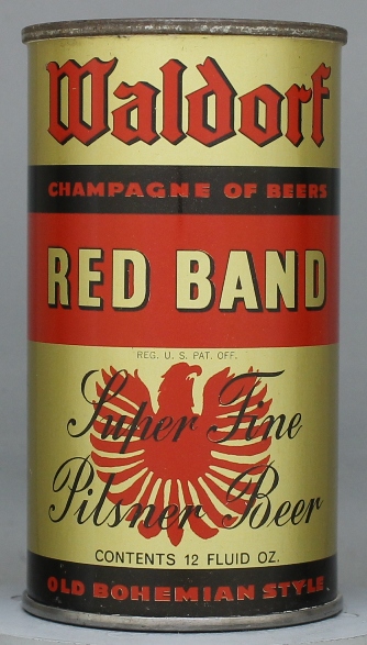 Waldorf Red Band Super Beer Flat Top Can