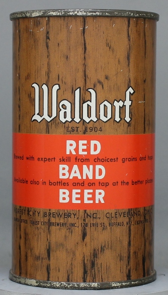 Waldorf Red Band Beer Flat Top Can