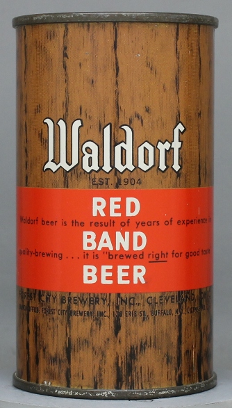 Waldorf Red Band Beer Flat Top Can
