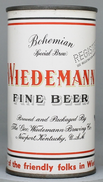 Wiedemann Bohemian Special Brew Fine Beer Flat Top Can