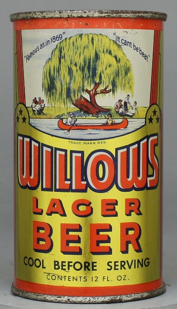Willows Lager Beer Flat Top Can