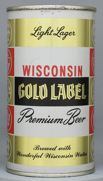 Wisconsin Gold Label Light Lager Beer Flat Top Can