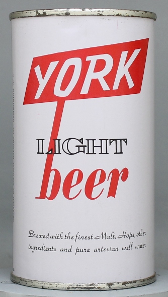 York Light Beer Flat Top Can