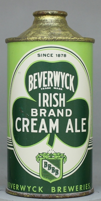 Beverwyck Irish Brand Cream Ale Cone Top Can