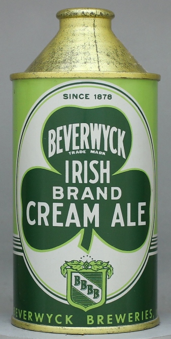 Beverwyck Irish Brand Cream Ale Cone Top Can