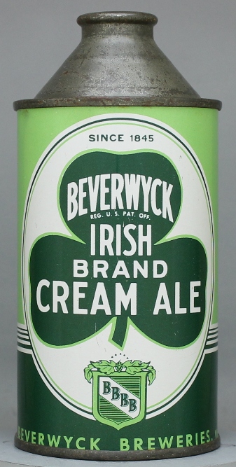 Beverwyck Irish Brand Cream Ale Cone Top Can