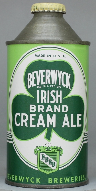 Beverwyck Irish Brand Cream Ale Cone Top Can