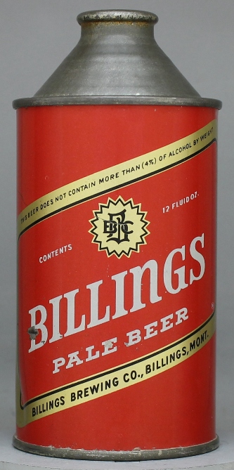 Billings Pale Beer Cone Top Can