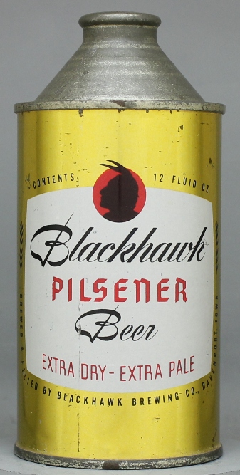 Blackhawk Pilsener Beer Cone Top Can