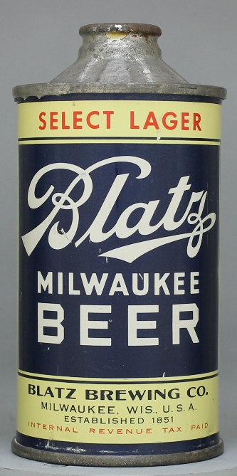 Blatz Milwaukee Select Lager Beer Cone Top Can