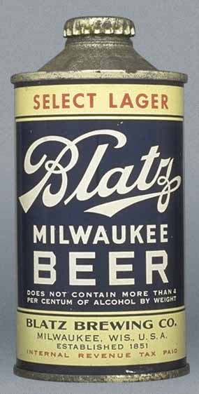 Blatz Milwaukee Select Lager Beer Cone Top Can