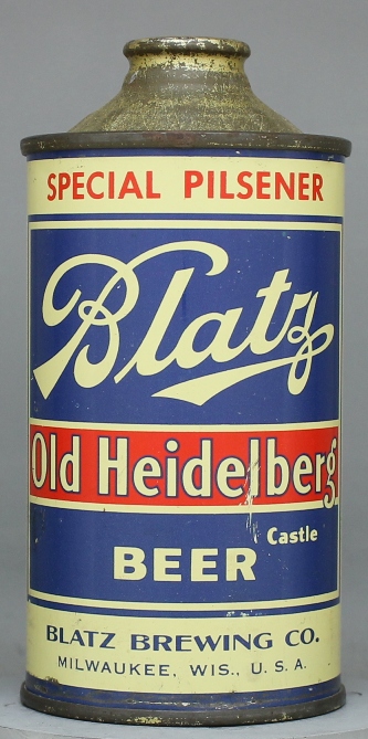 Blatz Old Heidelberg Special Pilsener Beer Cone Top Can