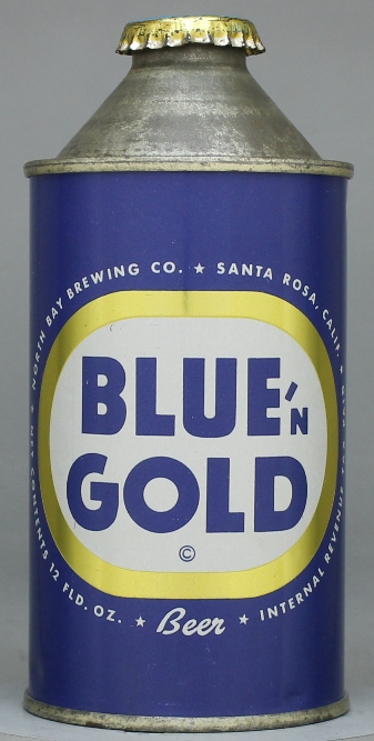 Blue 'n Gold Beer Cone Top Can