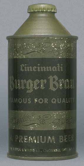 Cincinnati Burger Brau Beer Cone Top Can