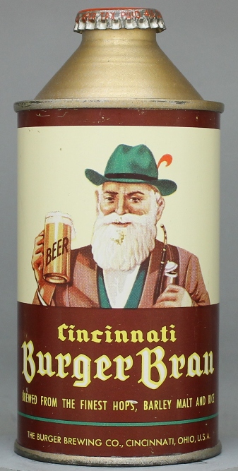 Cincinnati Burger Brau Beer Cone Top Can