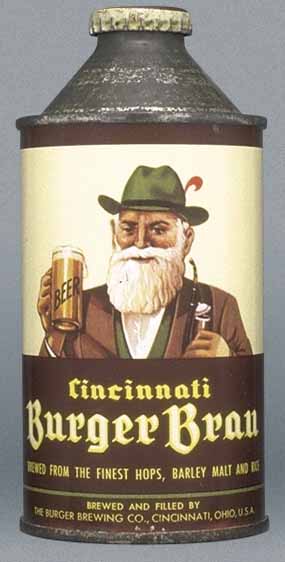 Cincinnati Burger Brau Beer Cone Top Can