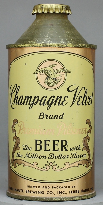 Champagne Velvet Br. Prem. Pils. Beer Cone Top Can