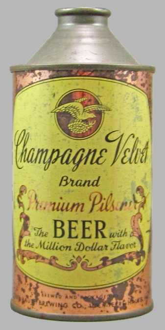 Champagne Velvet Brand Premium Pilsener Beer Cone Top Can