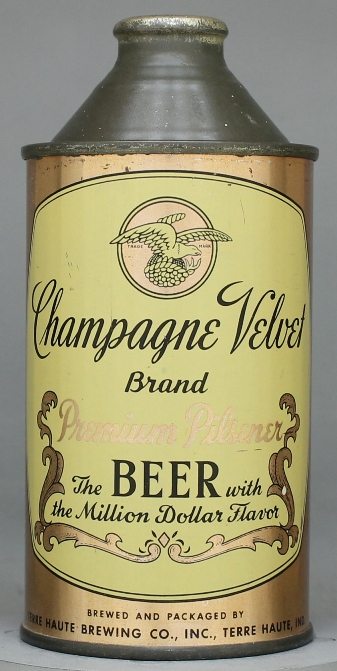Champagne Velvet Br. Prem. Pils. Beer Cone Top Can