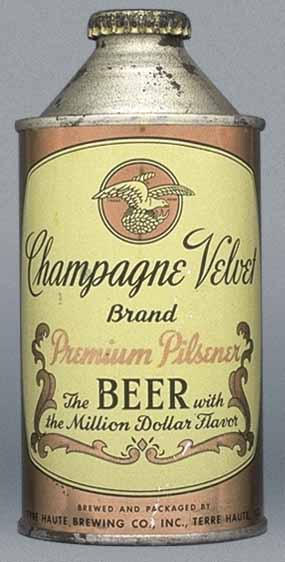 Champagne Velvet Br. Prem. Pils. Beer Cone Top Can
