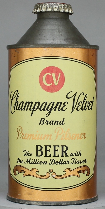 Champagne Velvet Br. Prem. Pils. Beer Cone Top Can