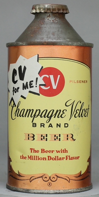 Champagne Velvet Brand Beer Cone Top Can