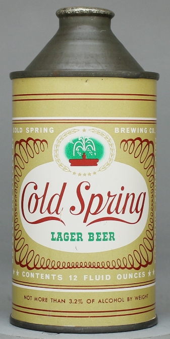Cold Spring Golden Brew Beer Cone Top Can