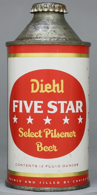 Diehl Five Star Select Beer Cone Top Can