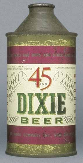 Dixie 45 Brand Beer Cone Top Can