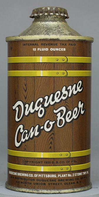 Duquesne Can-o-beer Beer Cone Top Can