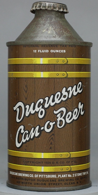 Duquesne Can-o-beer Beer Cone Top Can