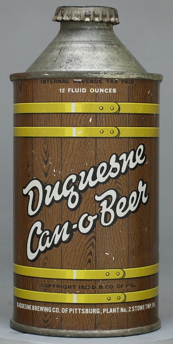 Duquesne Can-o-beer Beer Cone Top Can