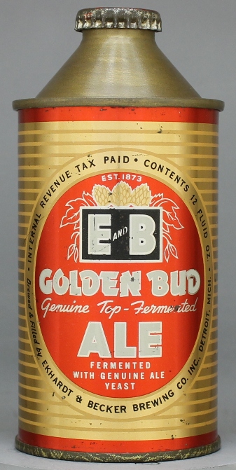 E & B Golden Bud Ale Cone Top Can