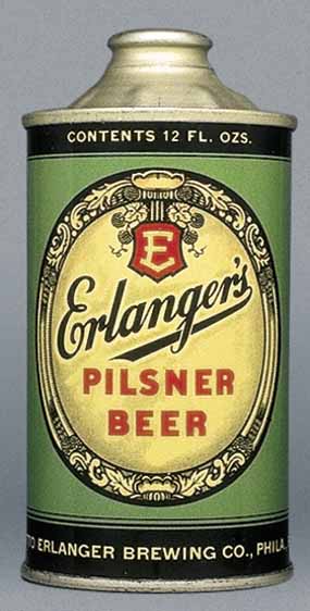 Erlanger's Pilsner Beer Cone Top Can