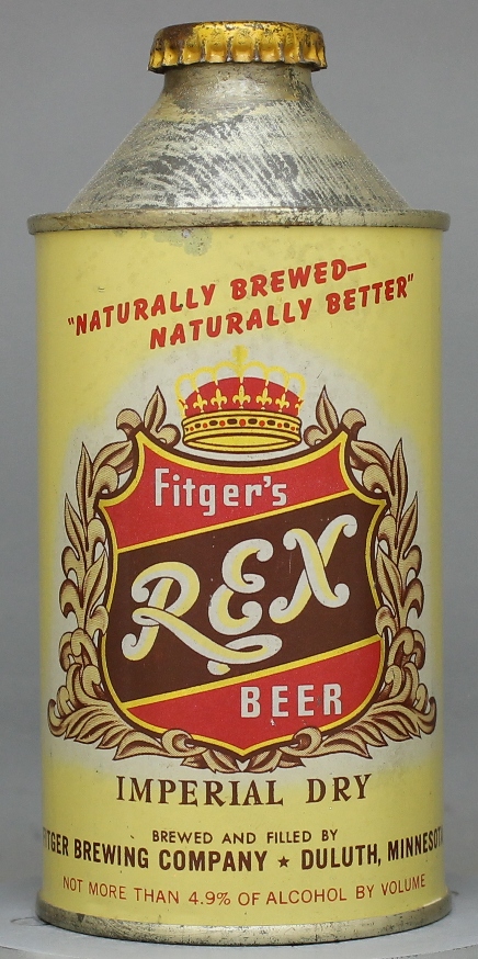 Fitger's Rex Imperial Dry Beer Cone Top Can