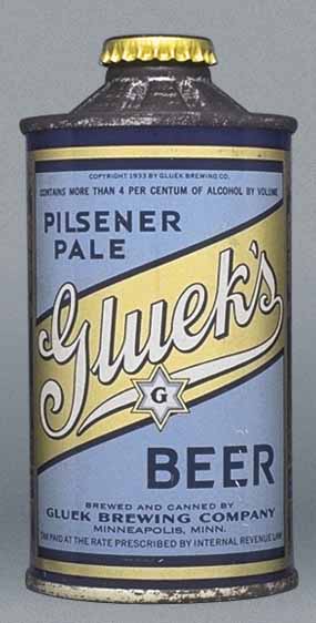 Gluek's Pilsener Beer Cone Top Can